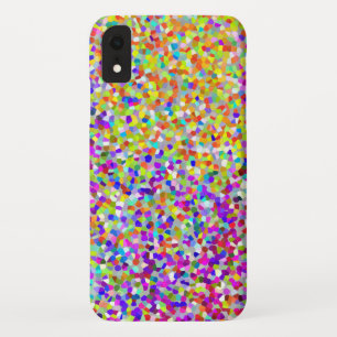Purple and Coral Abstract Shapes Pattern iPhone XR Case