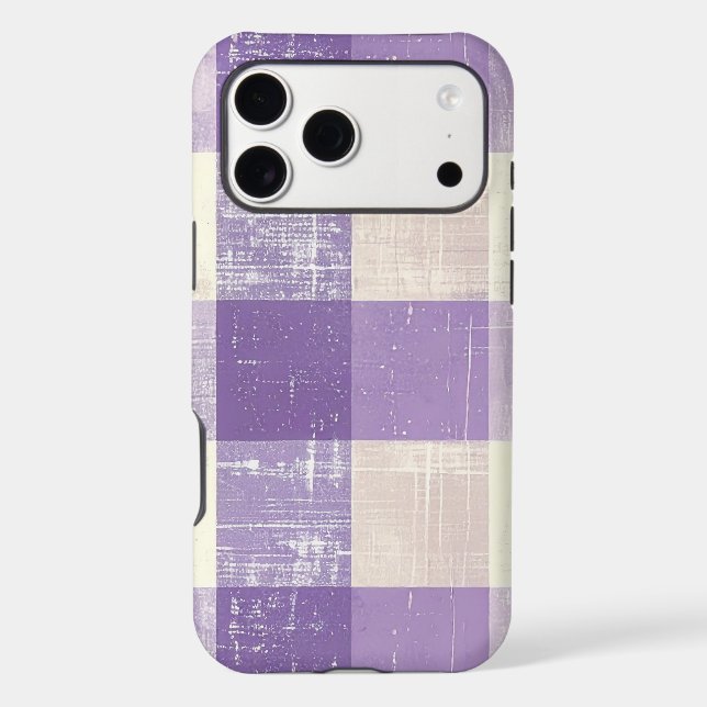 Purple and cream buffalo check plaid pattern (Verso)