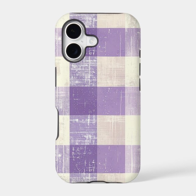 Purple and cream buffalo check plaid pattern (Verso)