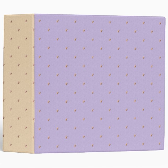 Purple and Cream Tiny Butterflies 3-ring Binder (Front/Spine)