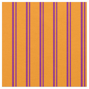 Purple and Dark Orange Coloured Stripes Fabric