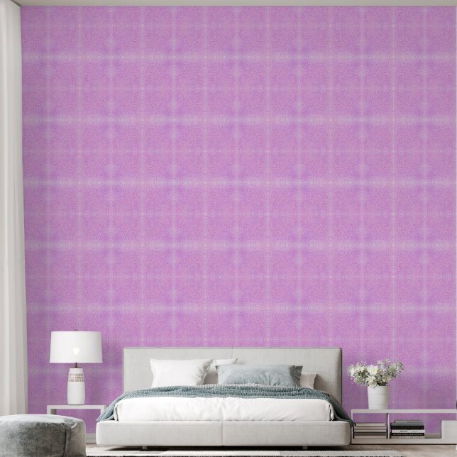 Purple and Fuchsia Bright Sand on White Wallpaper (Bedroom)