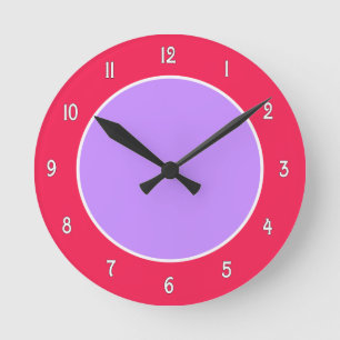Purple and Fuchsia Colorblock Wall Clock