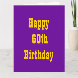 Purple and Gold 60th Big Birthday Card