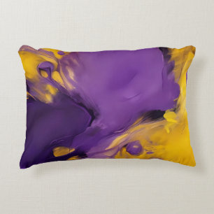 Purple and Gold Abstract Accent Pillow