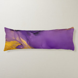 Purple and Gold Abstract Body Pillow