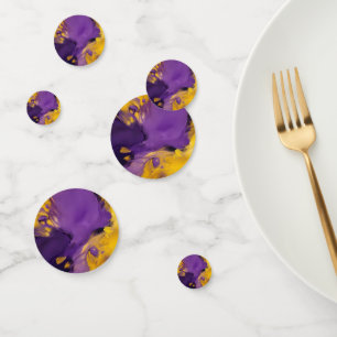 Purple and Gold Abstract Confetti