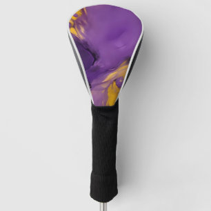 Purple and Gold Abstract Golf Head Cover