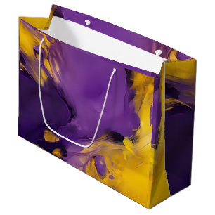 Purple and Gold Abstract Large Gift Bag