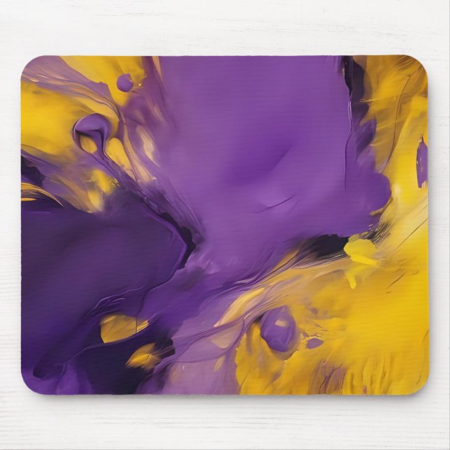 Purple and Gold Abstract Mouse Pad (Front)