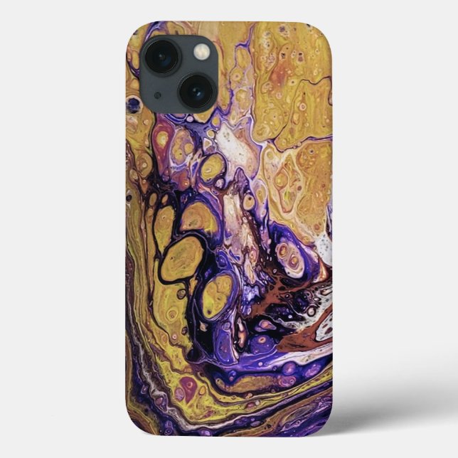 Purple and gold abstract paint  Case-Mate iPhone case (Back)