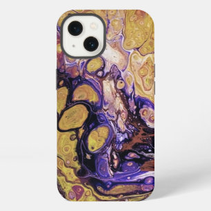 Purple and gold abstract paint  iPhone 13 case