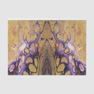 Purple and gold abstract paint tissue paper