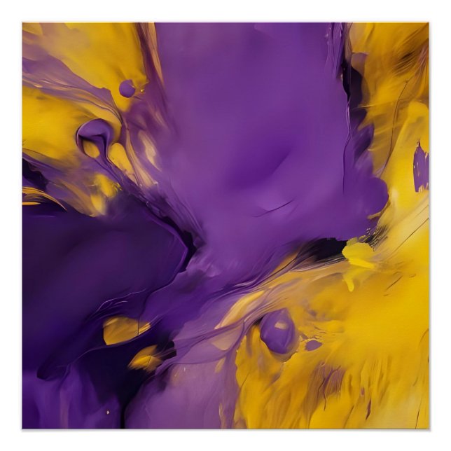 Purple and Gold Abstract Poster (Front)