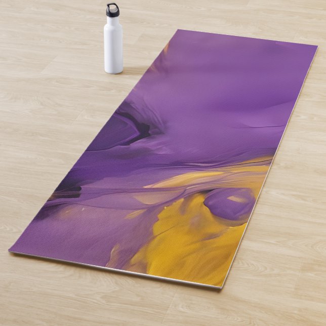 Purple and Gold Abstract Yoga Mat (In Situ)