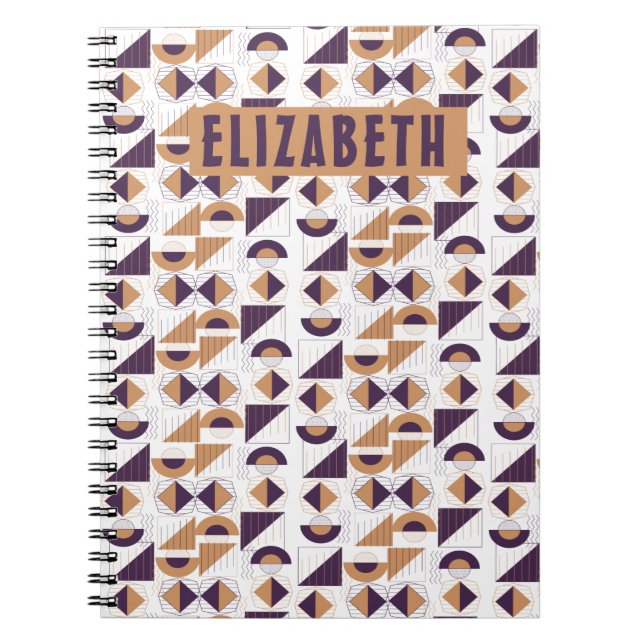 Purple and gold Aesthetic abstract Pattern Notebook (Front)