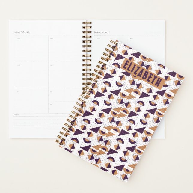 Purple and gold Aesthetic abstract Pattern Planner (Display)