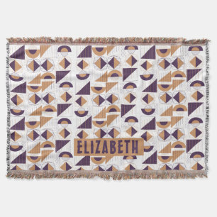Purple and gold Aesthetic abstract Pattern Throw Blanket