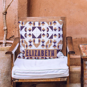 Purple and gold Aesthetic abstract Pattern Throw Pillow