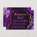 Purple and Gold Agate Honeymoon Fund Enclosure Card<br><div class="desc">This elegant and glamourous wedding honeymoon fund enclosure card features a purple agate marble background with faux gold glitter accents. The text combines handwritten script and modern sans serif fonts for a classy and sophisticated look. This will be perfect for autumn fall and winter weddings.</div>