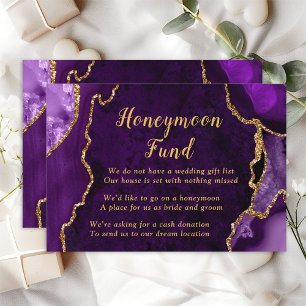 Purple and Gold Agate Honeymoon Fund Enclosure Card