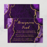 Purple and Gold Agate Wedding Honeymoon Fund