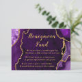 Purple and Gold Agate Wedding Honeymoon Fund Enclosure Card | Zazzle