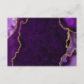 Purple and Gold Agate Wedding Honeymoon Fund Enclosure Card | Zazzle