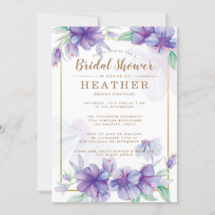 Purple and Gold Bridal Shower Invitation