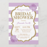 Purple and Gold Bridal Shower Invitation Glitter