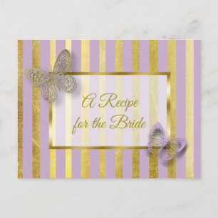Purple and Gold Butterfly wedding Recipe Card