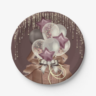 Purple and Gold Celebration Paper Plate