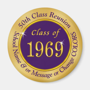 Purple and Gold Cheap Class of 1969 Party Favours Magnet