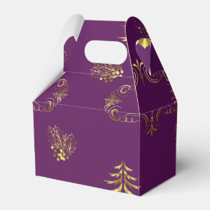Purple and Gold Christmas Favor Box