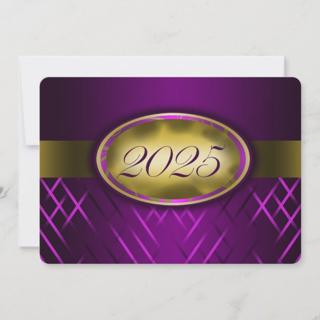 Purple and Gold Class of 2025 Invitation (Front)