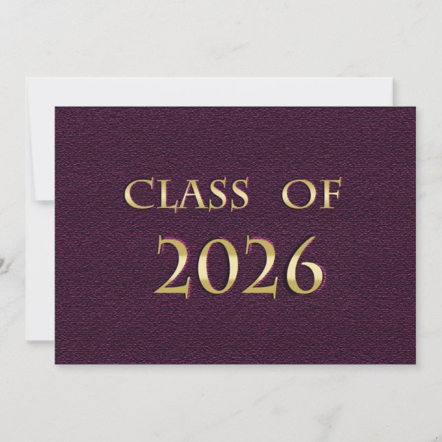 Purple and Gold Class of 2026 Card (Front)