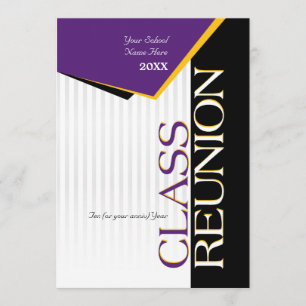 Purple and gold Class Reunion Invitation
