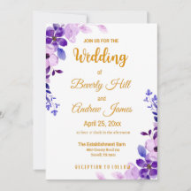 Purple and Gold Customizable Spring Wedding