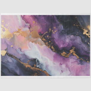 Purple and Gold Decoupage Tissue Paper