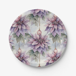 Purple and Gold Elegance Paper Plate