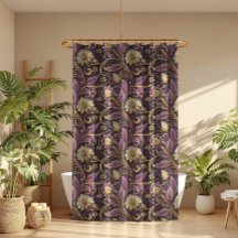 Purple And Gold Embossed Flowers Pattern
