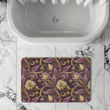 Purple And Gold Embossed Flowers Pattern