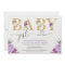 Purple and gold faux foil floral Girl baby shower