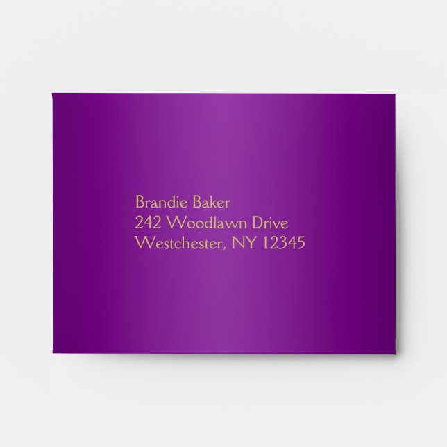 Purple and Gold Floral Envelope fits RSVP (Front)