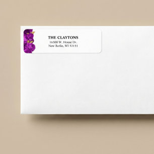 Purple And Gold Floral Return Address Labels