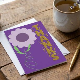Purple and Gold Flower Gratitude Card