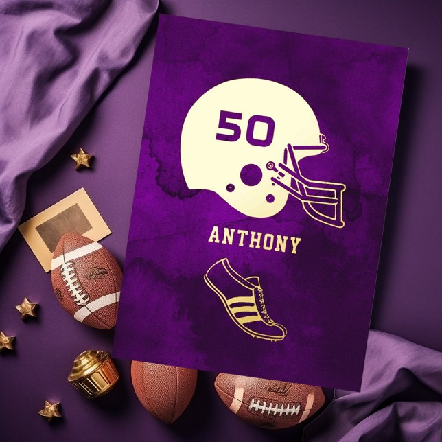 Purple and Gold Football Birthday Chalkboard (Creator Uploaded)