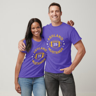 Purple and Gold Football Player Jersey Number T-Shirt