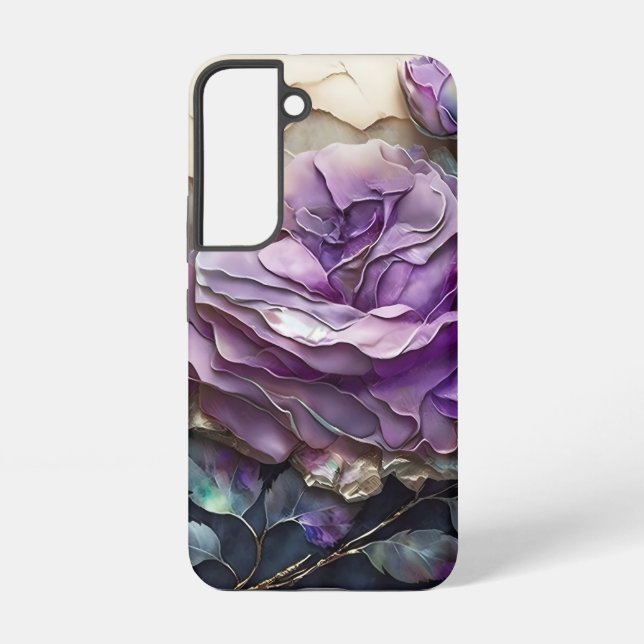 Purple and Gold Giant Roses  Samsung Galaxy S22 Case (Back)