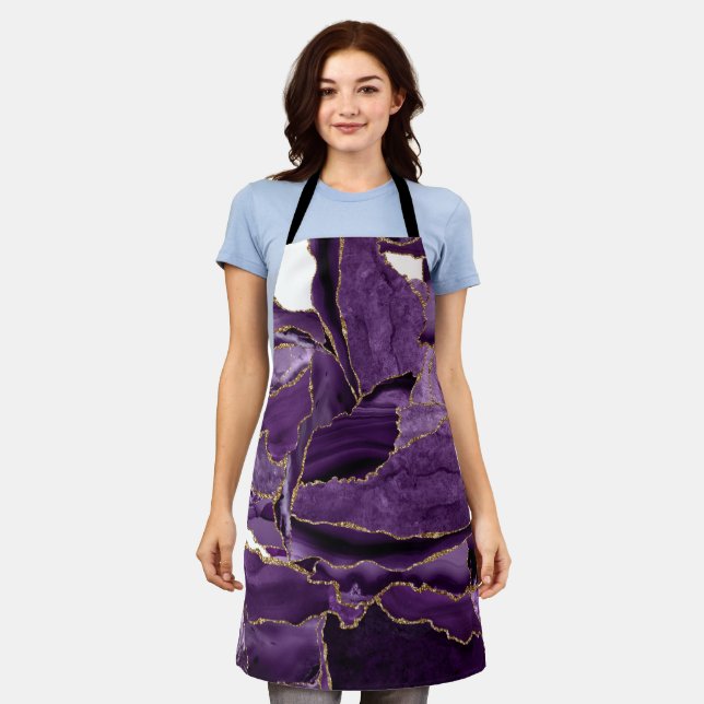 Purple and gold glitter agate apron (Worn)